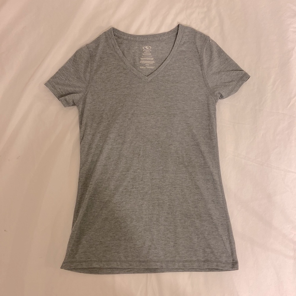 Gray V-Neck Short Sleeve Shirt